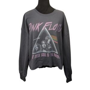 Grayson Threads Dark Coquette Pink Floyd Dark Side Cropped Sweatshirt, Large